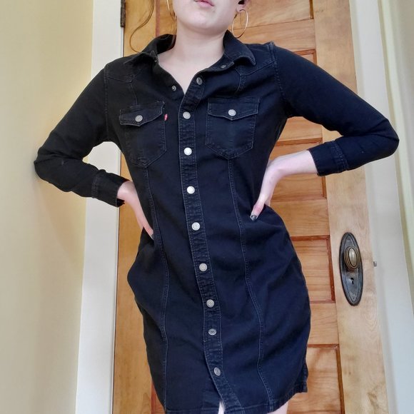 knee length dresses for ladies Levis Ellie Denim Dress – Dolls Kill